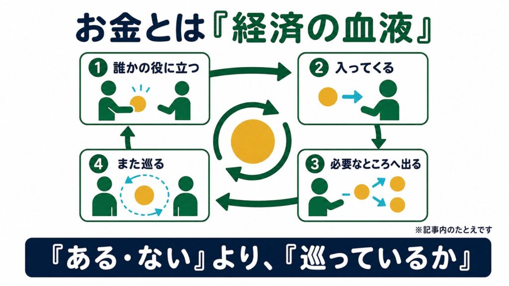 お金は経済の血液であり大切なのは額より巡り